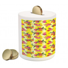 Tropical Flowers Art Piggy Bank