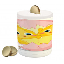 Daffodil Chicks Cracked Egg Piggy Bank