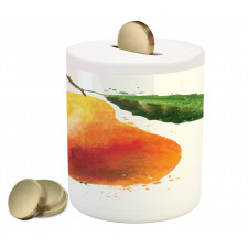 Watercolor Single Fruit Art Piggy Bank