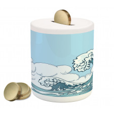 Tsunami Wave Scene Piggy Bank