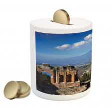 Greek Roman Ruins Landscape Piggy Bank