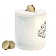 Floral Ornamental Seashell Piggy Bank