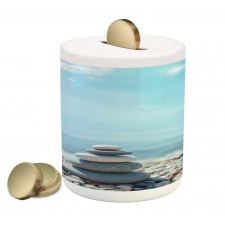 Pebbles by the Sea Beach Theme Piggy Bank