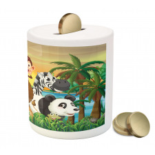 Funny Animals Forest Piggy Bank