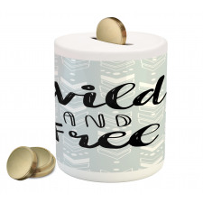 Wild and Free Typography Piggy Bank