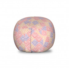 Geometrik Pelüş Oyuncak Çuvalı Pastel Tonlarında Çizgili Kareler Deseni
