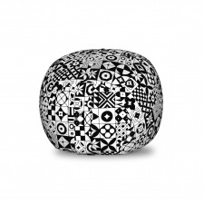 Geometrik Pelüş Oyuncak Çuvalı Siyah Beyaz Zikzaklı Seramik Desenli
