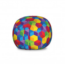 Geometrik Pelüş Oyuncak Çuvalı Rengarenk ve Eğlenceli Simetrik Küpler