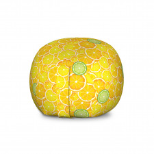 Limon Pelüş Oyuncak Çuvalı Dilimlenmiş Meyve Deseni