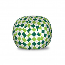 Geometrik Pelüş Oyuncak Çuvalı Yeşil ve Beyaz Şekil