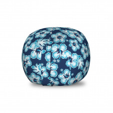 Tropikal Pelüş Oyuncak Çuvalı Mavi Dekoratif Çiçekli