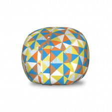 Geometrik Pelüş Oyuncak Çuvalı Rengarenk Üçgenlerden Kareler Desenli