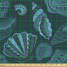 Hayvan Parça Kumaş Motiflerle Döşenmiş Tekrarlı Deniz Kabukları