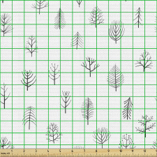 Doğa Parça Kumaş Renksiz Arka Planda Tekrarlı Sonbahar Ağaçları