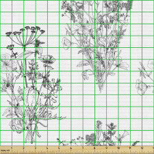 Botanik Parça Kumaş Yapraklı Çiçek Buketlerinin Eskiz Çizimi