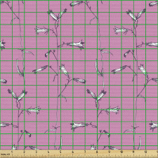 Botanik Parça Kumaş Yumuşak Arka Planda Karikatür Çiçekler