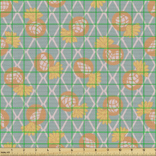 Meyve Parça Kumaş Ekose Desenli Arka Plan Üzerinde Ananaslar