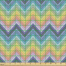 Soyut Parça Kumaş Gökkuşağı Renklerinde Yatay Zikzak Şeritler
