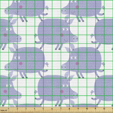 Hayvan Parça Kumaş Tekrarlı Soluk Tonda Sevimli Domuz Çizimleri