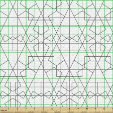 Minimalist Parça Kumaş İnce Çizgiler ile Üçgenler ve Yıldızlar