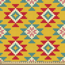 Geometrik Parça Kumaş Zikzaklı Kilim Desenli