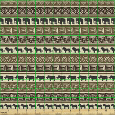 Geometrik Parça Kumaş Vahşi Hayvanlar Desenli