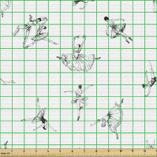 Sanatsal Parça Kumaş El Çizimi Dekoratif Dans Eden Balerinler