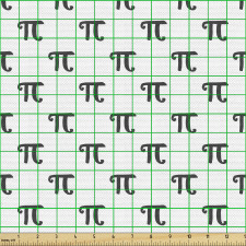 Matematik Parça Kumaş Beyaz Fon Üzerindeki Pi Sayısı Desenli