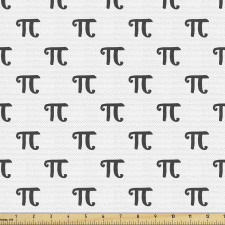 Matematik Parça Kumaş Beyaz Fon Üzerindeki Pi Sayısı Desenli