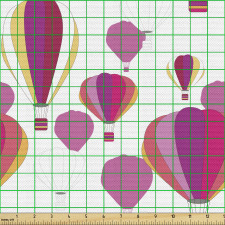 Macera Parça Kumaş Tekrarlanmış Sıcak Hava Balonu Tasarımları