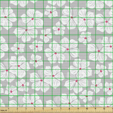 Botanik Parça Kumaş Sık Tekrarlanmış İç İçe Çiçek Desenleri