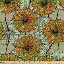 Doğa Parça Kumaş Tekrarlanmış Eskitilen Çok Yapraklı Çiçekler