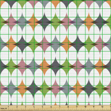 Geometrik Parça Kumaş Tekrarlanan Dairelerle Sivri Şekiller