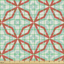 Geometrik Parça Kumaş Dörtgen Çerçeveler İçerisinde Yıldızlar