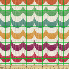 Süsleme Parça Kumaş Rengarenk Yarım Dairelerden Oluşan Şeritler