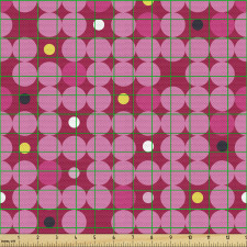 Geometrik Parça Kumaş Renkli Noktalarla Süslenmiş Daireler