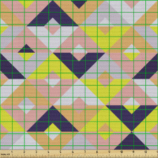 Geometrik  Parça Kumaş Dörtgenler ve Üçgenlerden Oluşan Örüntü 