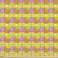 Daire Parça Kumaş Tekrarlanmış Simetrik Rengarenk Yuvarlaklar