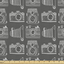 Kamera Parça Kumaş Tekrarlanmış Nostaljik Fotoğraf Makineleri