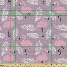 Hayvanlar Parça Kumaş Kuş Tüyleri ve Siyah Gagalı Flamingolar