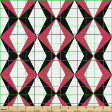 Geometrik Parça Kumaş Dörtgenlerle Yapılmış Simetrik Fraktallar