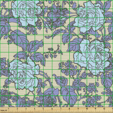 Botanik Parça Kumaş Eskitilmiş Sık Tekrarlanmış Çiçek Çizimleri