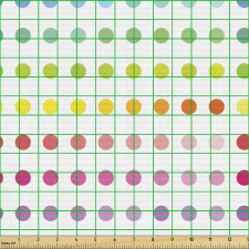 Puantiyeli Parça Kumaş  Ton Geçişleri Olan Rengarenk Noktalar