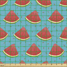 Meyve Parça Kumaş Çekirdekleri ile Karpuz Dilimi İllüstrasyonu