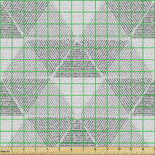 Geometrik Parça Kumaş Çizgili Üçgenlere Bölünmüş Altıgenler