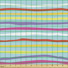 Eğlenceli Parça Kumaş Yatay Dalgalı Çizgili Yaratıcı Tasarım