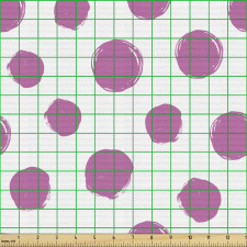 Geometrik Parça Kumaş Fırça İzli Farklı Boyutta Mor Daireler