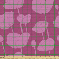 Bitki Parça Kumaş Ton Sür Ton Şık Fuşya Çiçekli İllüstrasyon