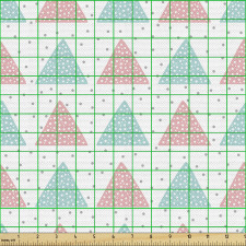 Geometrik Parça Kumaş Yüzeyi Noktalı Tekrarlı Renkli Üçgenler