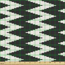 Geometrik Parça Kumaş Pürüzlü Dikey Zik Zak Çizgili Kompozisyon